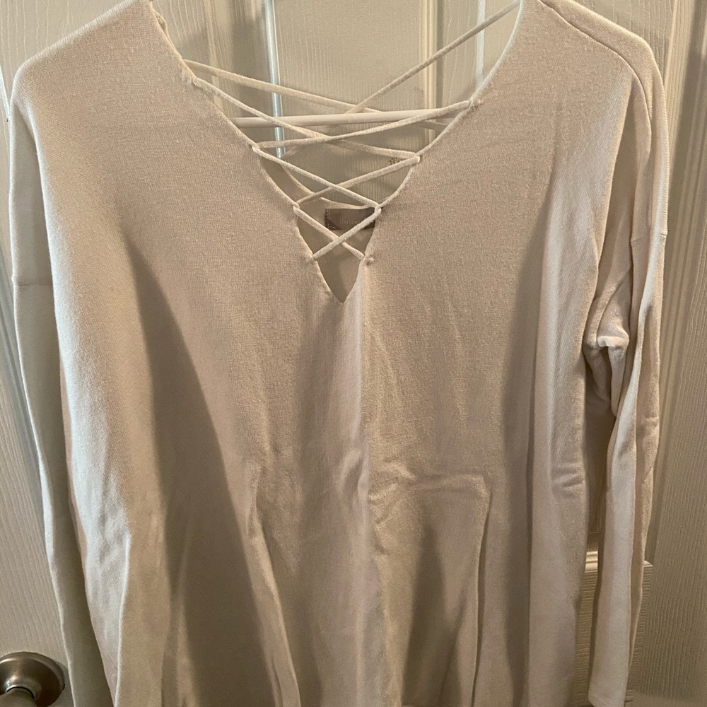 White crisscross top